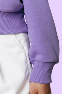 Sweater Pacific Patch Cropped Lilac - Colourful Rebel