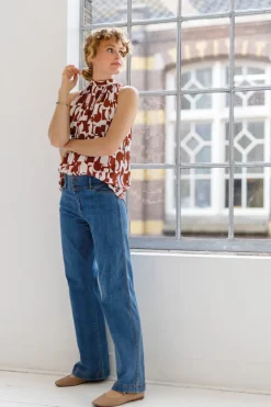 Top Sleeveless Abstract Pecan - Zilch