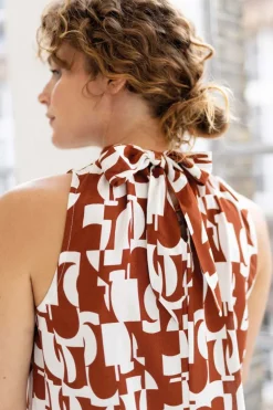 Top Sleeveless Abstract Pecan - Zilch