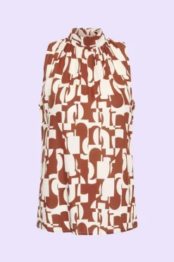 Top Sleeveless Abstract Pecan - Zilch