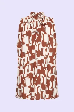 Top Sleeveless Abstract Pecan - Zilch