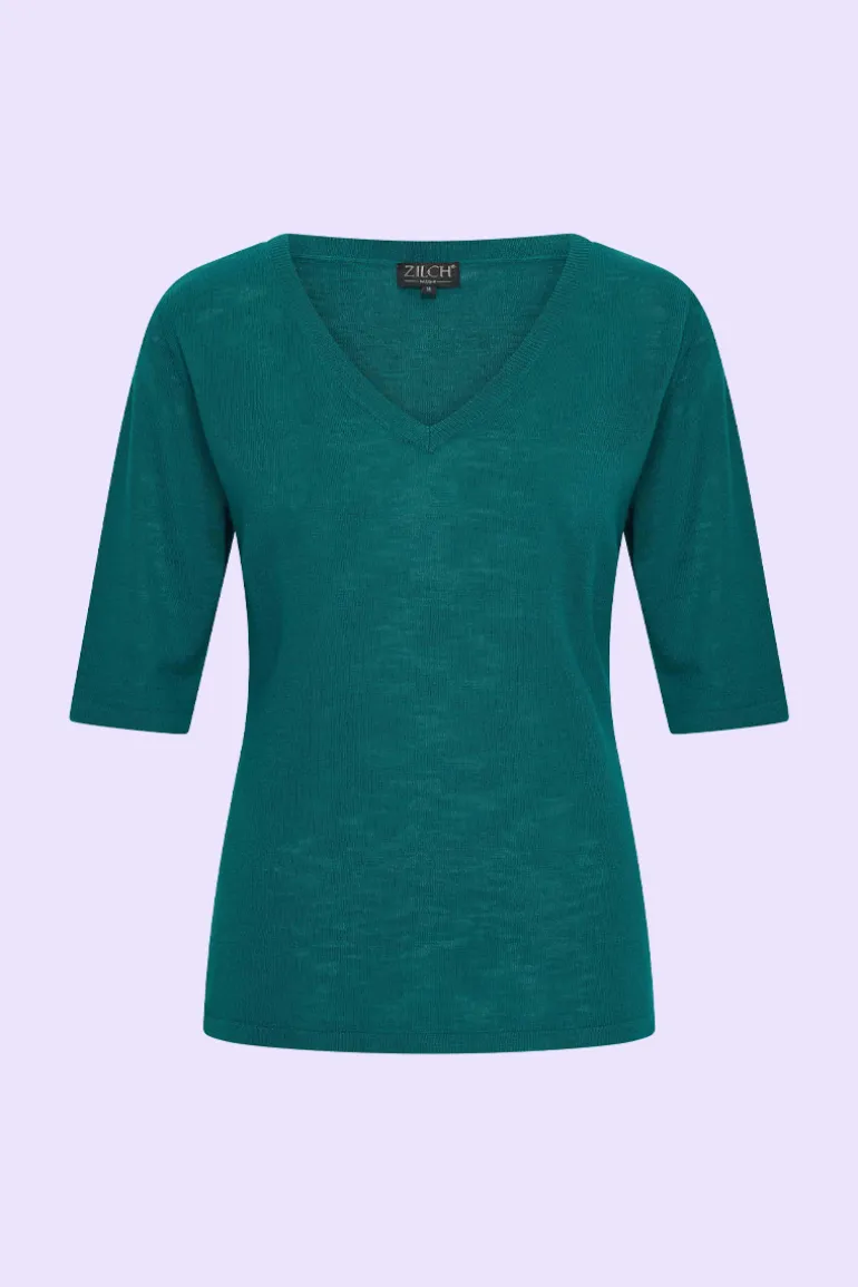 Top V-Neck Emerald - Zilch