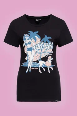 T-shirt Chi Chi Beach Poodle Black - Queen Kerosin
