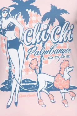 T-shirt Chi Chi Beach Poodle Pink - Queen Kerosin