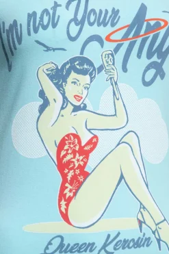 T-shirt I'm Not Your Angel Sky Blue - Queen Kerosin