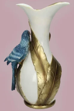 Vaas Bird Polyresin Blue
